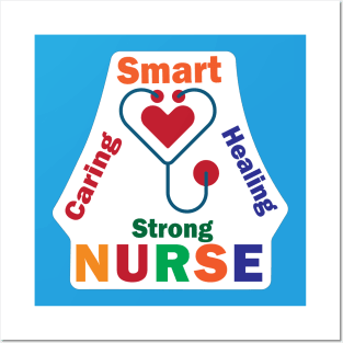 Colorful Stethoscope Heart Desig  Nurse and Nursing students and medical Students Posters and Art